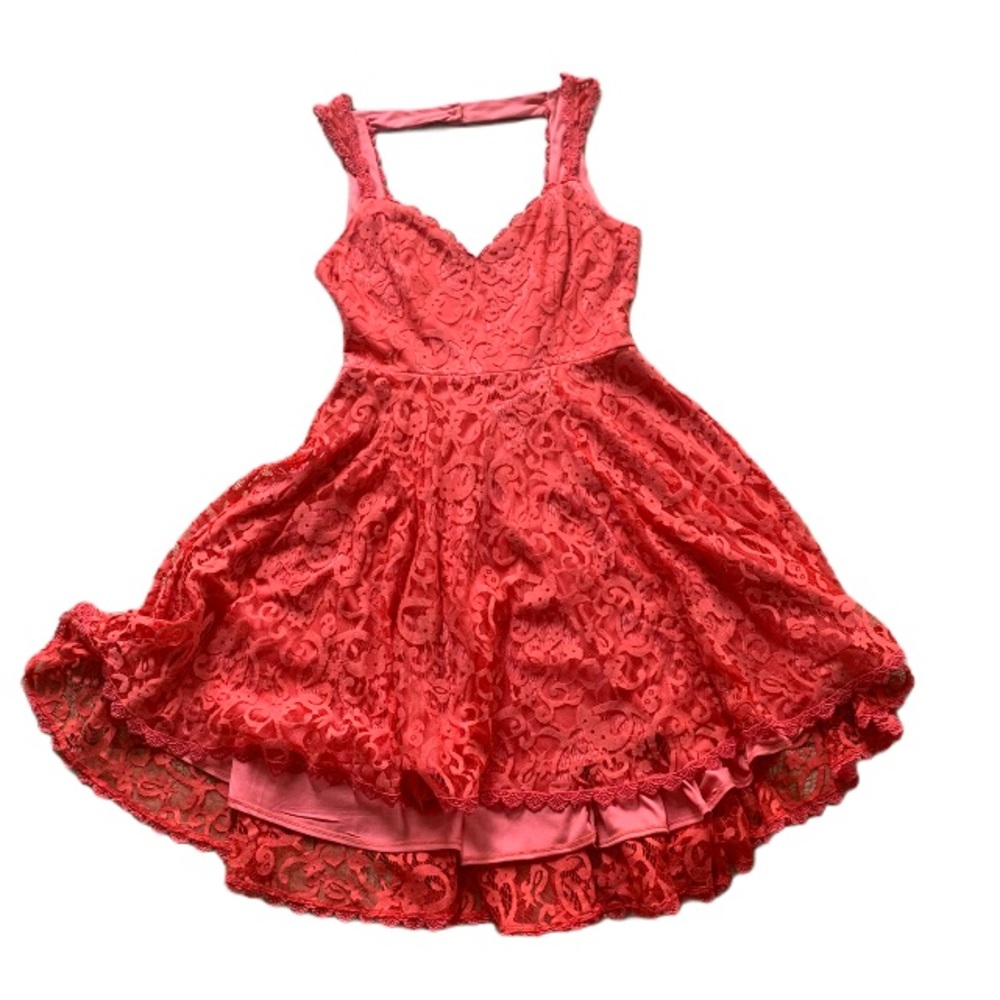 Emmelee coral lace dress